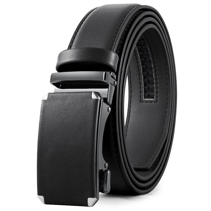 Men's Fashion Veneer Automatic Alloy Buckle Cowhide Belt