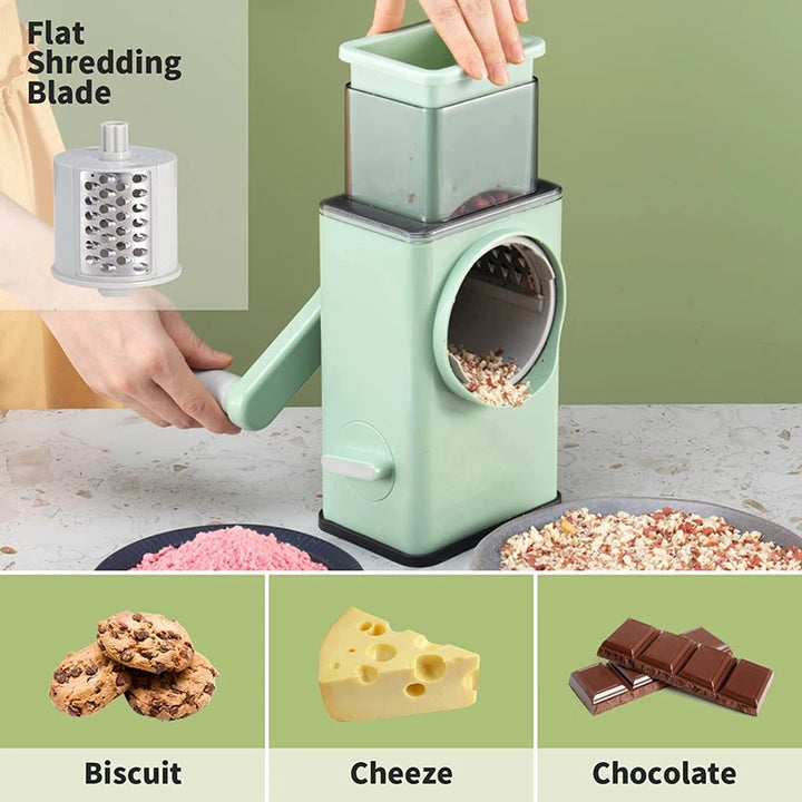 Rotary Vegetable Grater with 3 Drum Blades