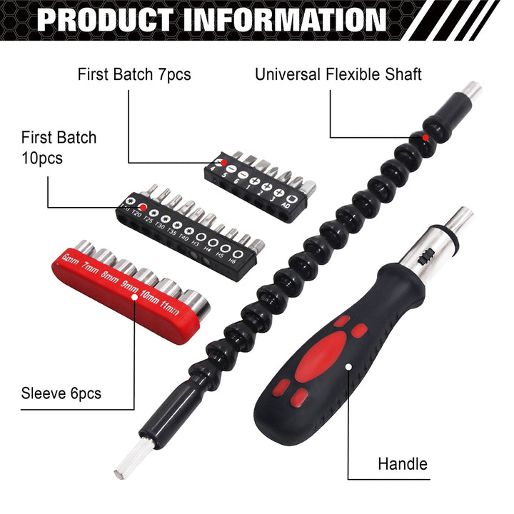 Flexible Shaft Drill Bit Extension - Hex Shank Power Tool Accessory