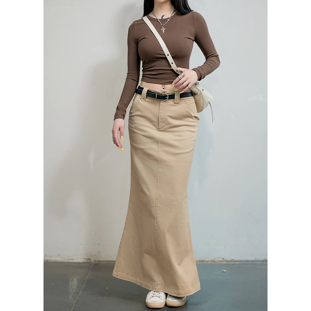 Elegant High Waist Slim Fishtail Skirt for Women