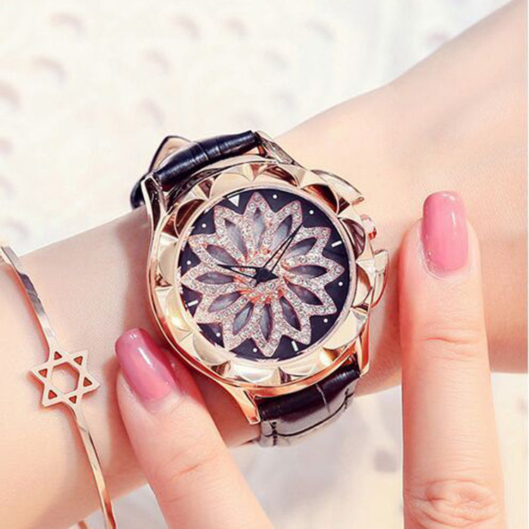 Rose Gold Disc Waterproof Ladies Watch