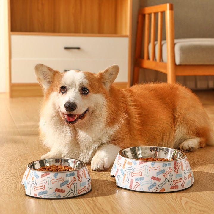 Anti-Tipping Stainless Steel Pet Food and Water Bowl