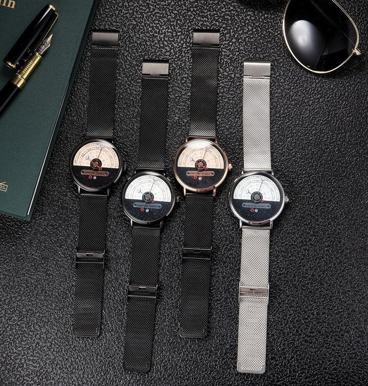 Fashion Quartz Calendar Alloy Mesh Belt Men's Watch