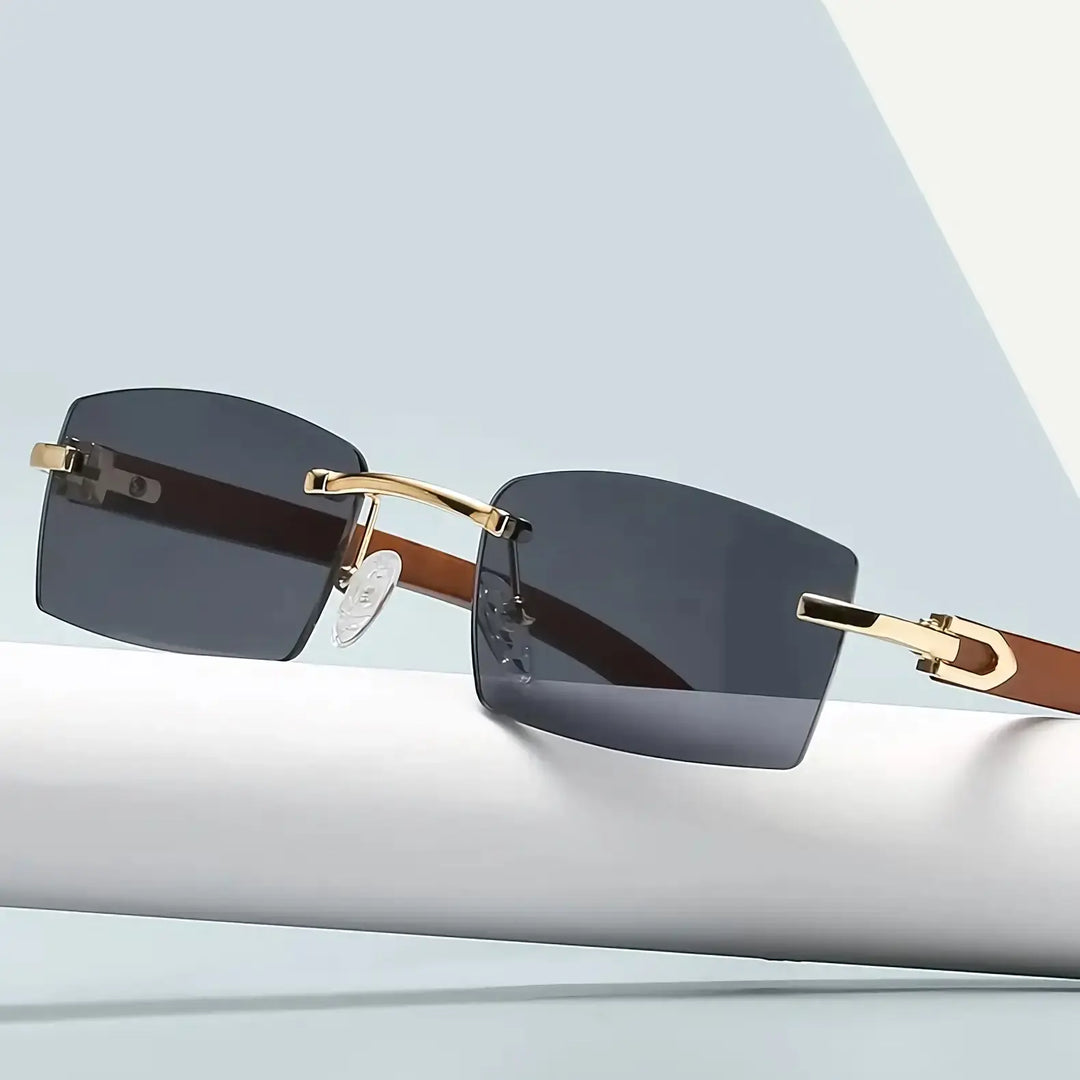Rimless Wooden Sunglasses