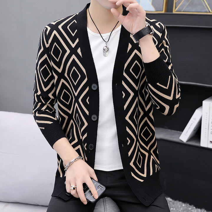 European Goods High-end Knitted Cardigan Sweater For Men