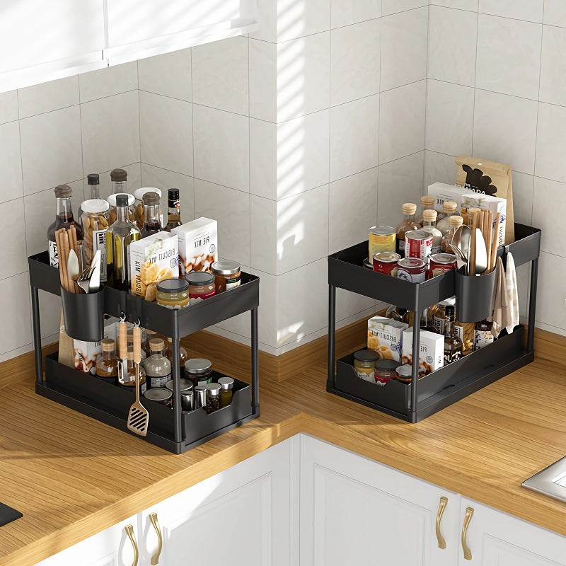 Two Tier Under Sink Sliding Cabinet Organizer