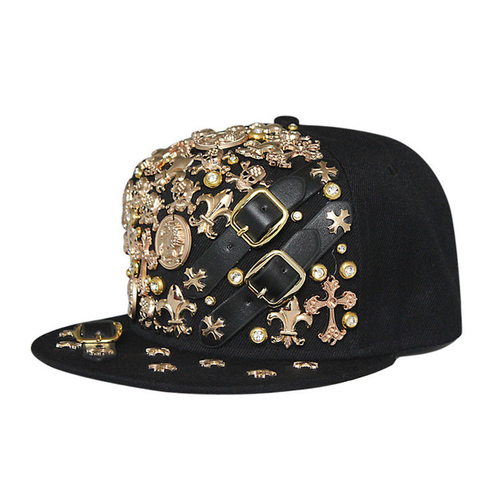 European And American Harajuku Style Hat Nail Cross Skull Rivet