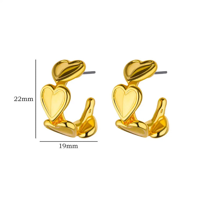 Trendy Knotted Heart Stud Earrings - Waterproof Stainless Steel Jewelry