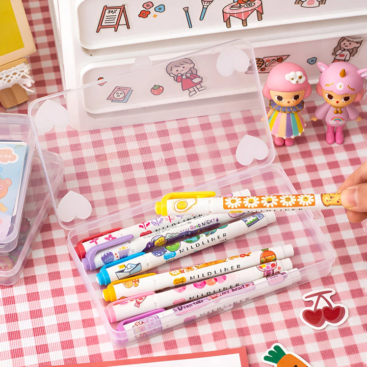 Transparent Kawaii Stationery Storage Box