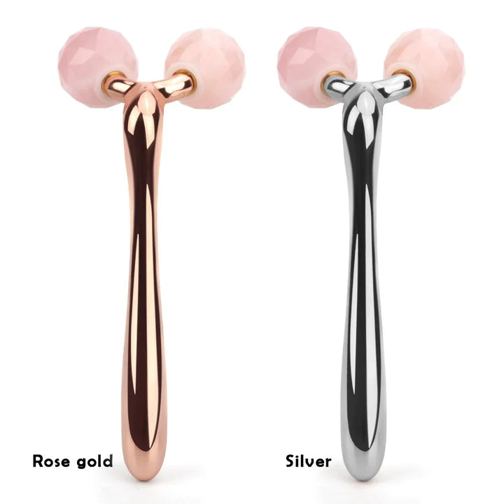 Rose Quartz 3D Roller V Facial Lifting Massager