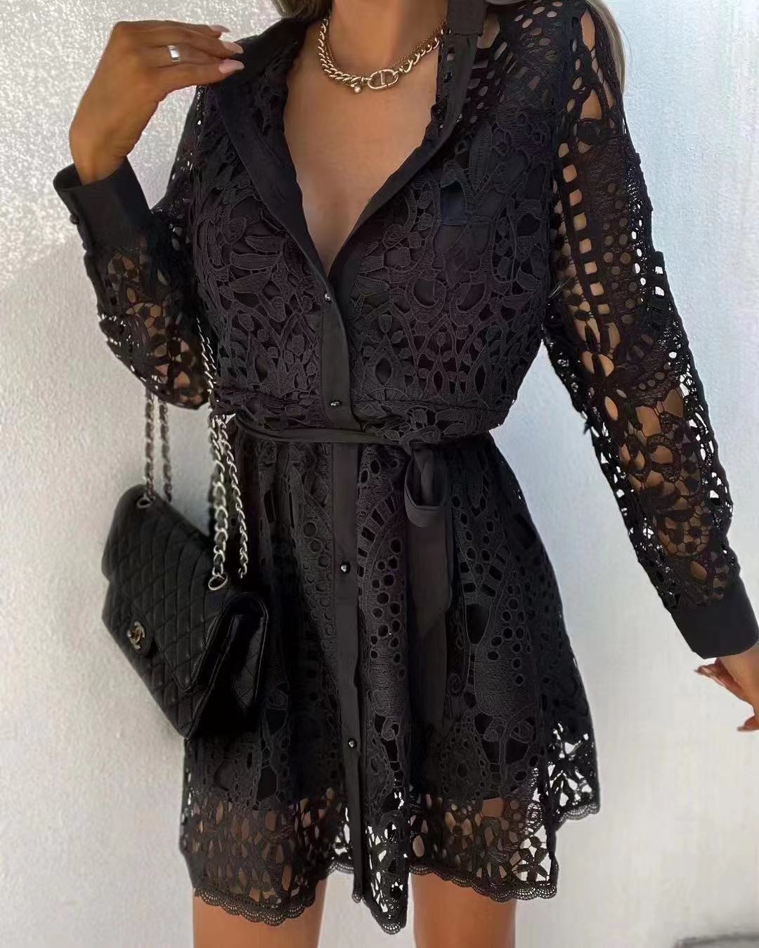 Fashion Temperament Lace Mini Lace Dress