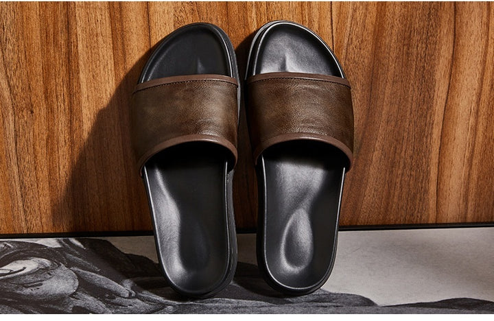 Genuine Leather Slippers Men's Summer Outdoor Non-slip