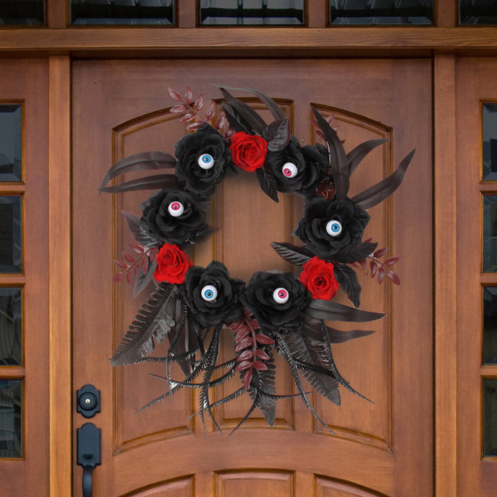 Halloween Artificial Rose Eyeball Deadwood Garland Decoration Vine Ring