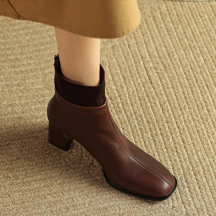 Stylish Women's Square Toe High Heel Chelsea Boots