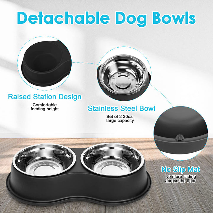 Stainless Steel Anti-Slip Pet Bowls Set