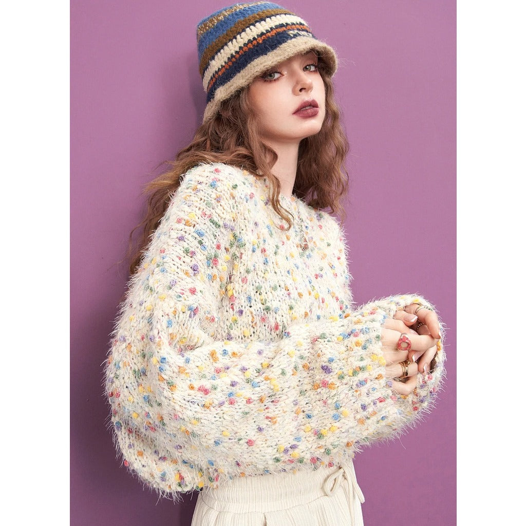 Colorful Dots Loose Knitwear for Women