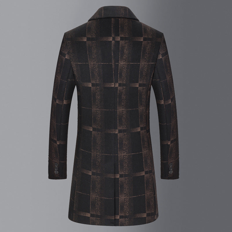 Men's Mid-length Slim Woolen Woolen Coat