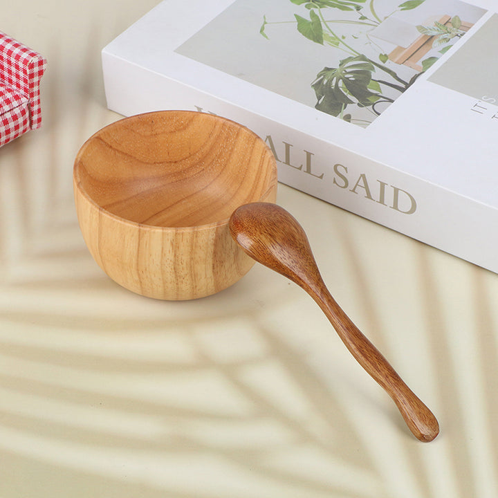 2Pcs Wooden Facial Mask Bowl and Spoon Set