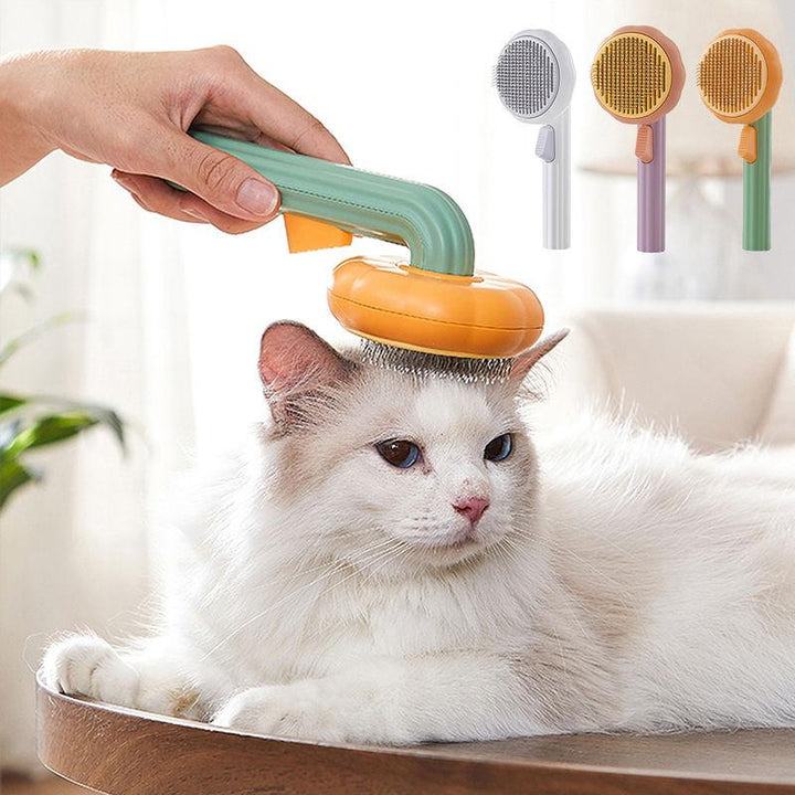 Self-Cleaning Pet Grooming Comb for Cats & Dogs - Removes Loose Undercoat & Tangles