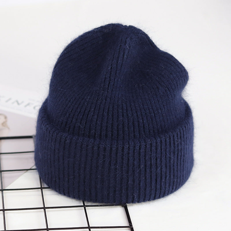 9 Colors Unisex Real Rabbit Fur Beanie Knit Hat – Warm and Stylish for Men and Women