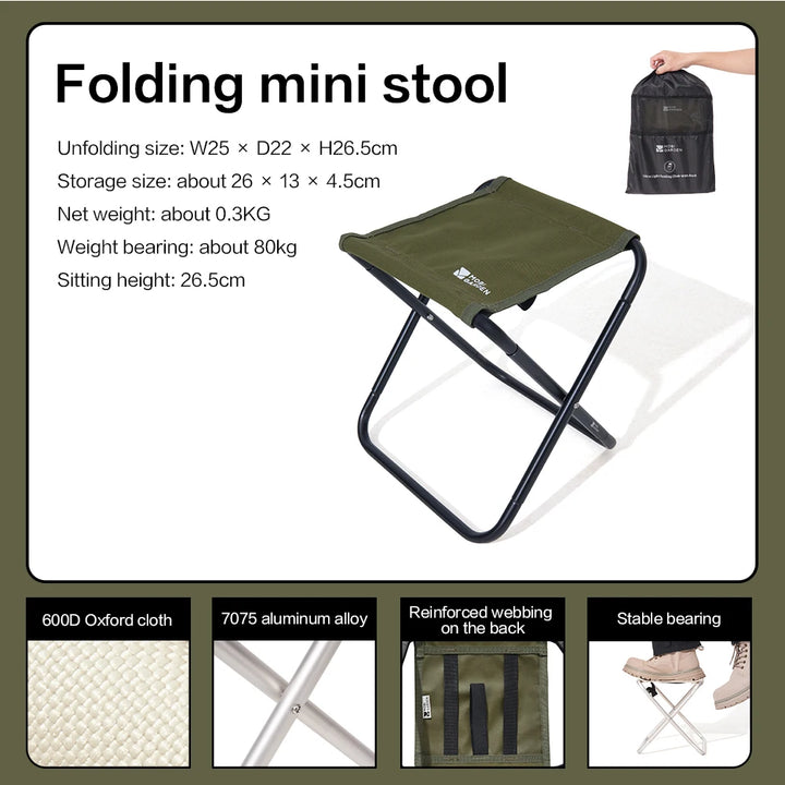 Lightweight Portable Folding Chair with Backrest