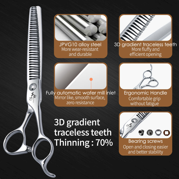 7-Inch 3D Gradient Traceless Teeth Chunker Shears