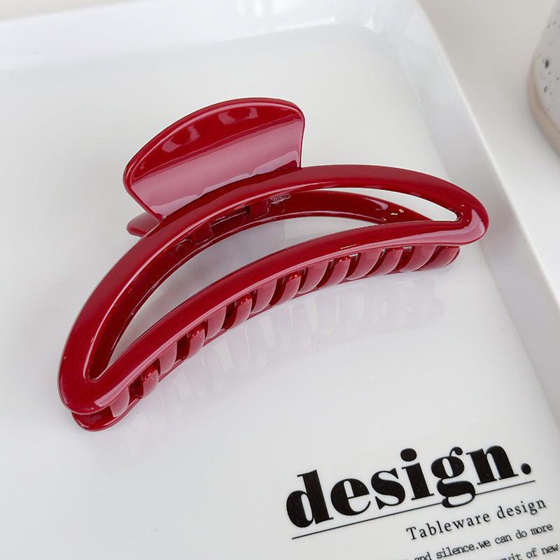 Elegant Red Geometry Hair Claw for Women