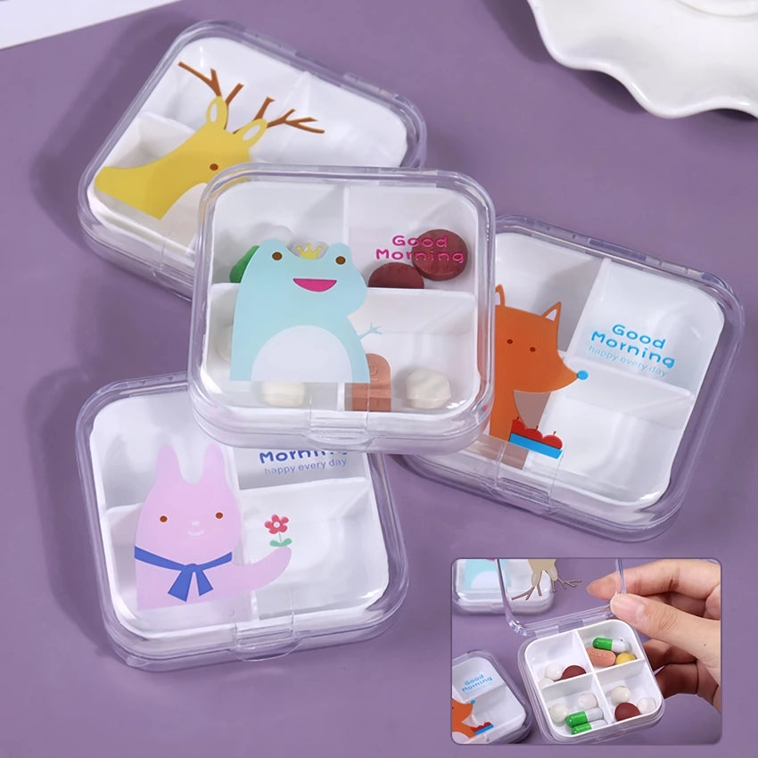 Portable Cartoon Mini Travel Pill Box