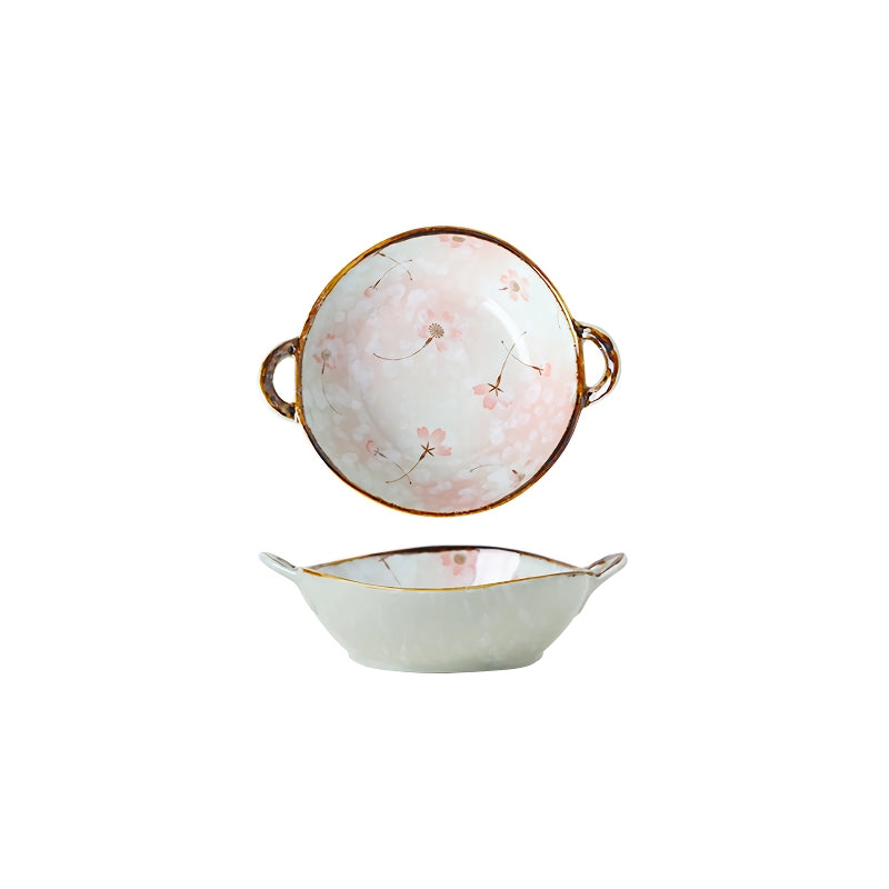 Ceramic Noodle and Soup Bowl with Handle