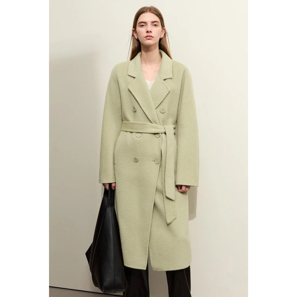 Women's Minimalist Double-breasted Wool Coat