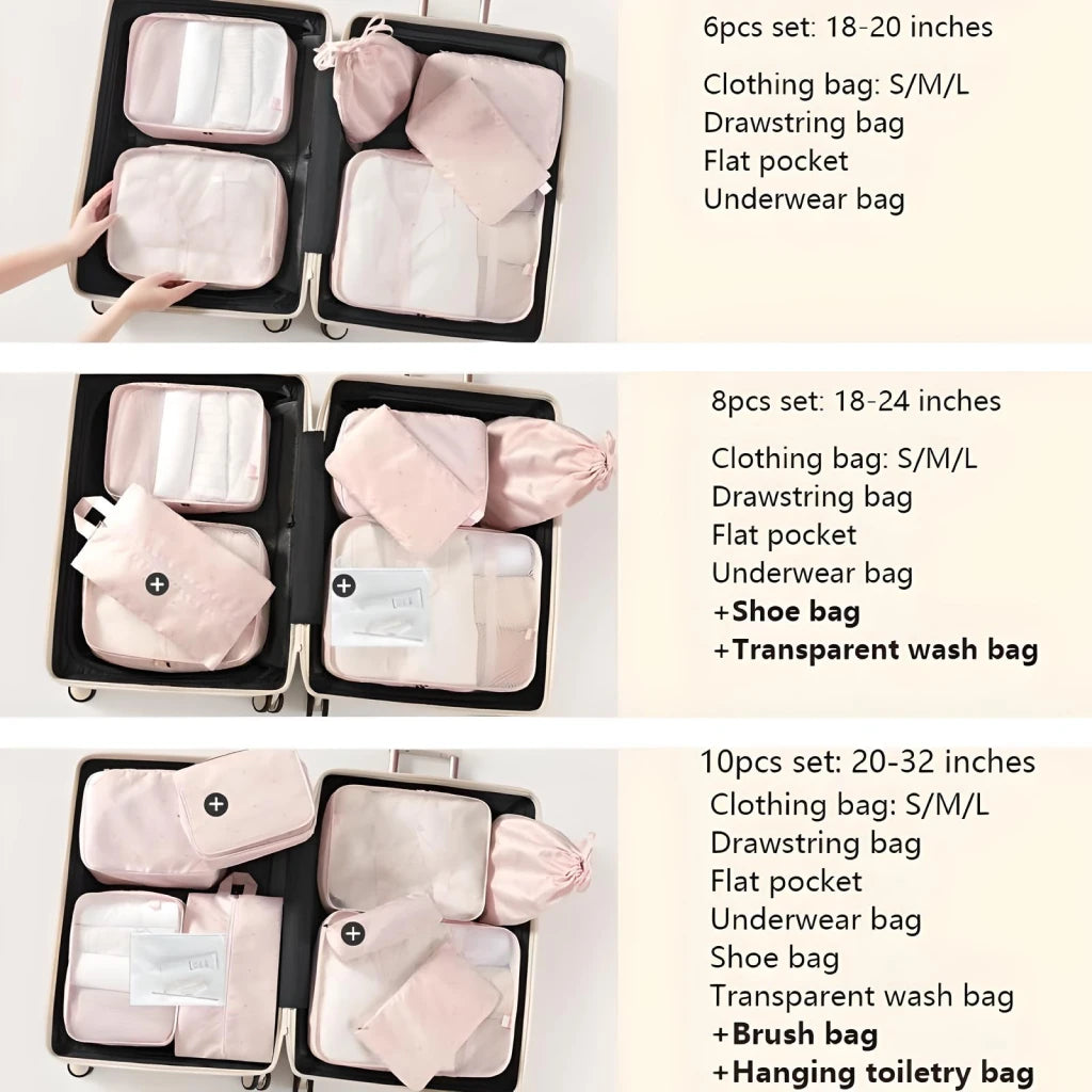 6/8/10pcs Suitcase Organizer Packing Cubes