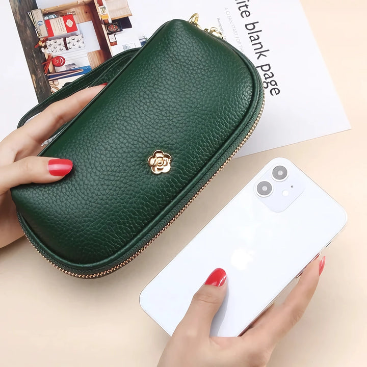 Elegant Tassel Genuine Leather Wristlet Wallet for Women