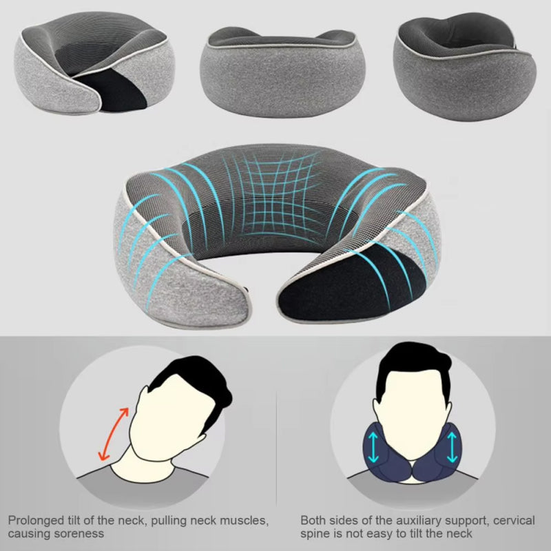 Ergonomic U-Shaped Travel Neck Pillow with Memory Foam