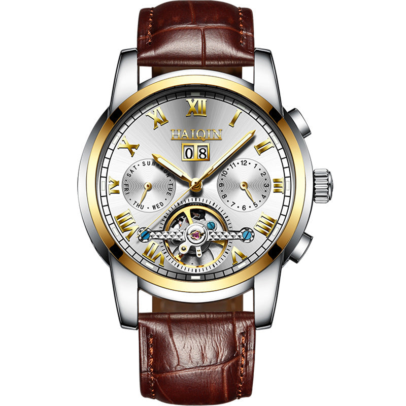 Men's Fashion Waterproof Luminous Hollow Tourbillon Automatic Mechanical Watch