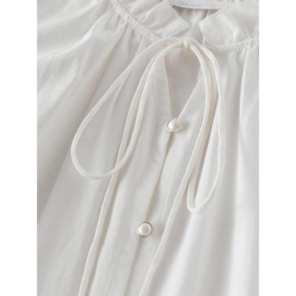 Elegant French Style Casual Puff Sleeve Shirt