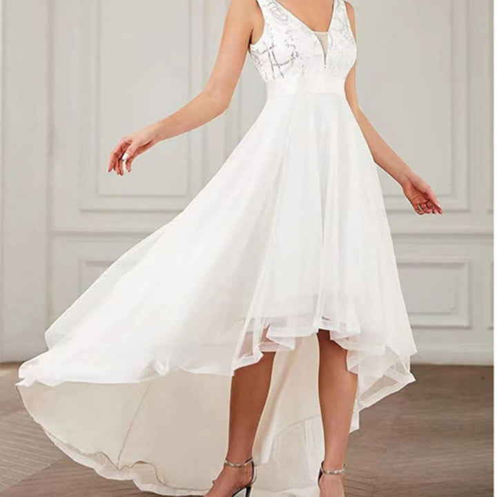 Bridesmaid Prom Evening Dress For Sequin Gauze Annual Meeting