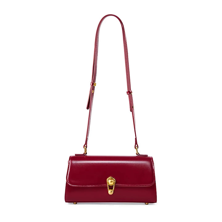 Elegant Burgundy Leather Crossbody Bag for Women