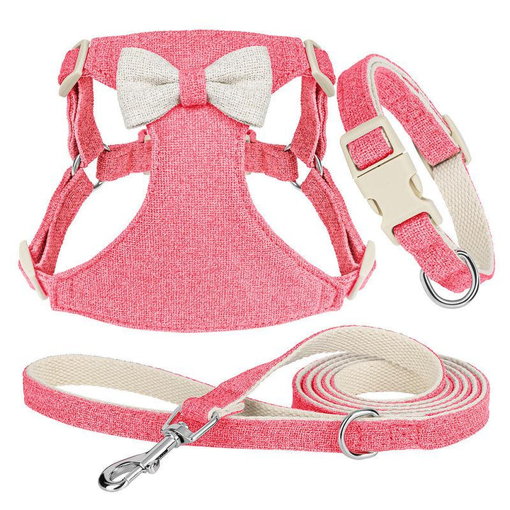 Adjustable Bowtie Collar, Leash, and Harness Set