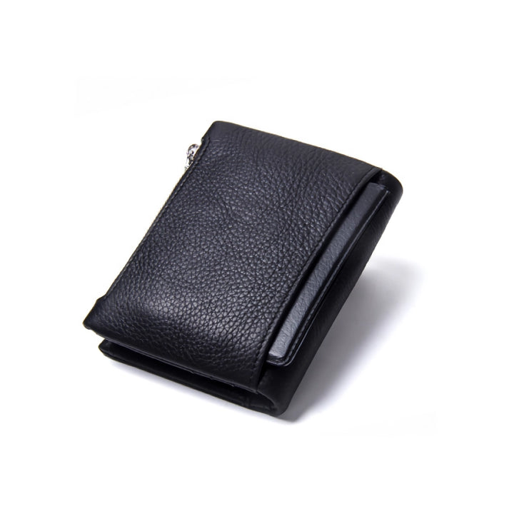 Genuine Leather Short Bifold Wallet