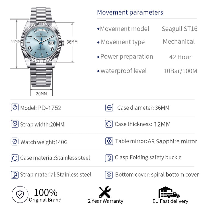 2024 New Men's Luxury Automatic Watch 36mm