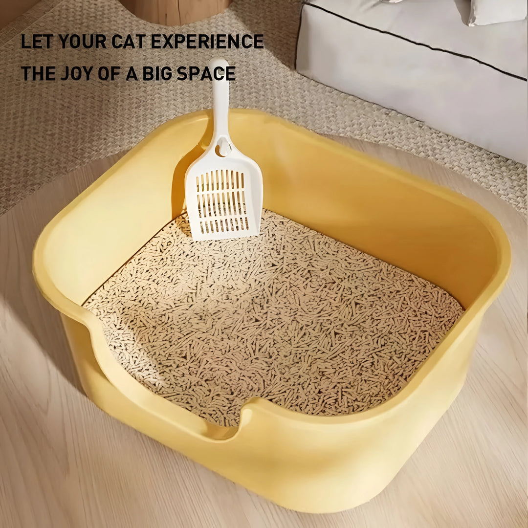 Leak Proof Cat Litter Basin – Giant Style Anti-Splash Open Cat Litter Box for Training and Toilet Use