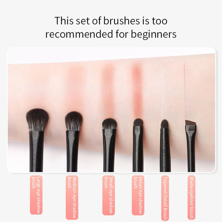 6-Piece Natural Eye Makeup Brush Set