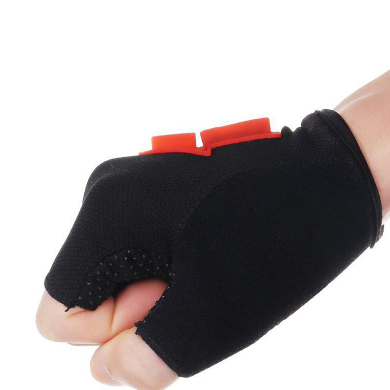 Black Cycling Thickened Warm Half Finger Gloves