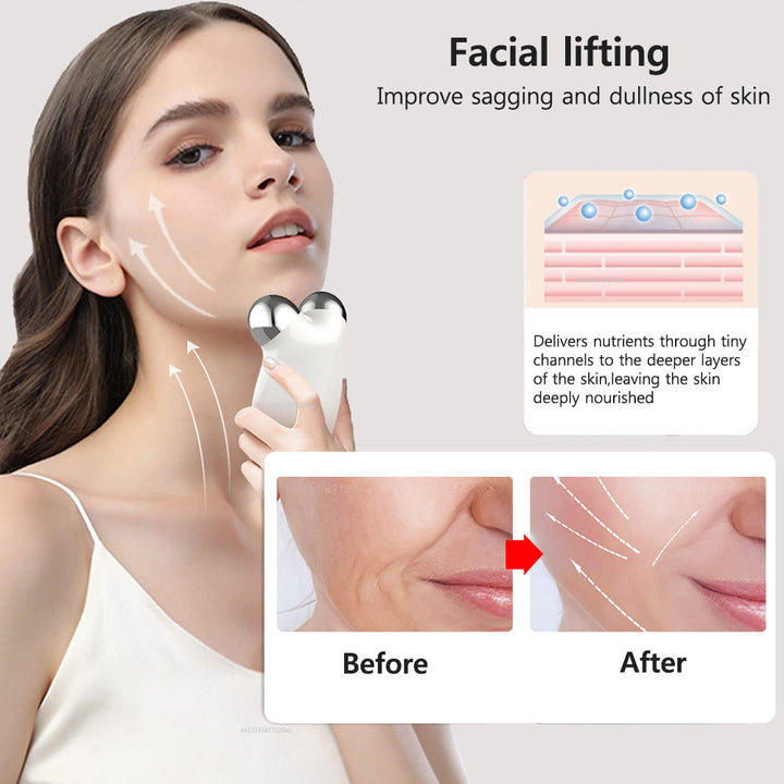 EMS Facial Microcurrent Roller – Face Lifting & Double Chin Remover