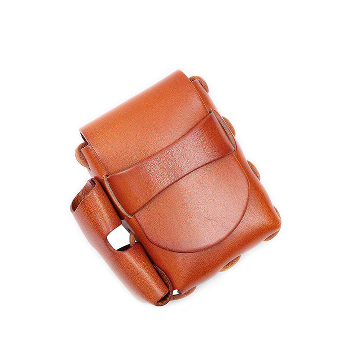 Vegetable Tanned Leather Retro Handmade Cigarette Case Leather Cigarette Bag Wear