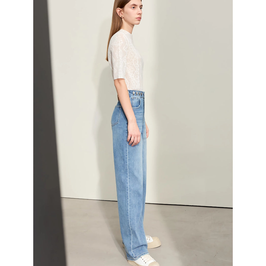 Minimalist Women's Retro Straight Denim Pants