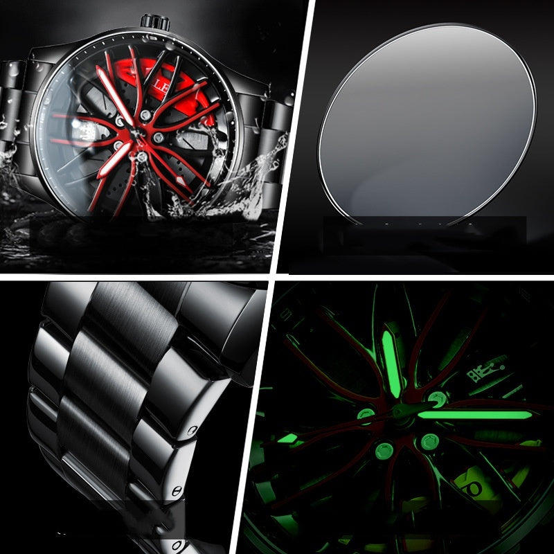 Men's Wheel Rotating Fashion Waterproof Quartz Watch