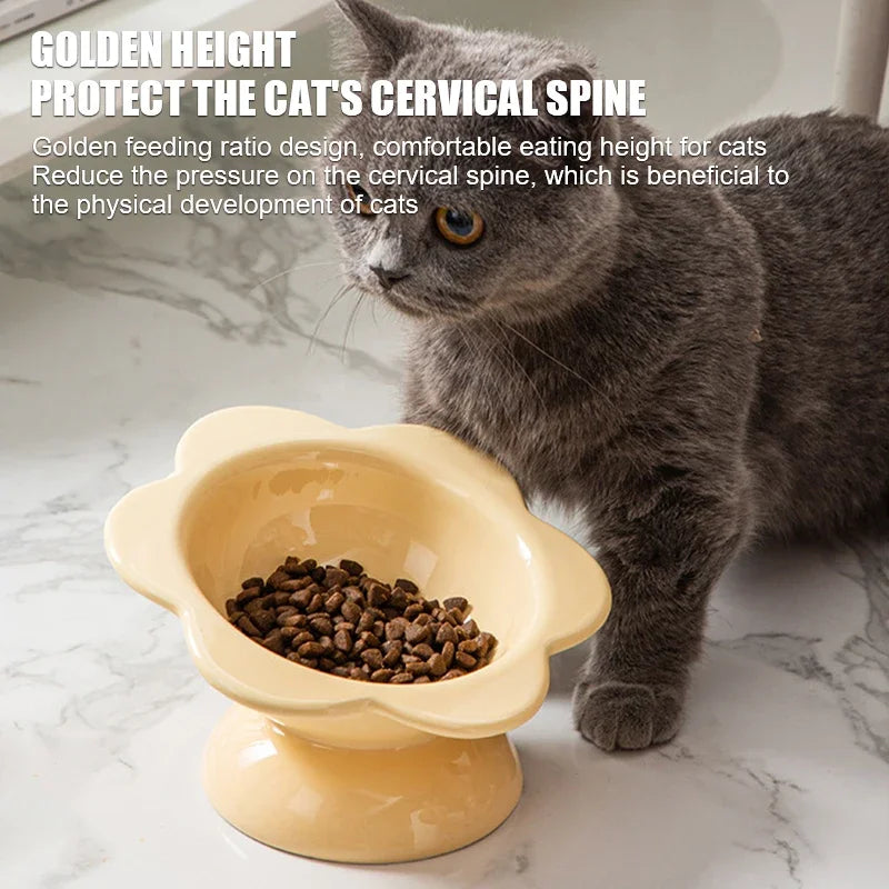 Elevated Ceramic Pet Bowl for Cats and Small Dogs