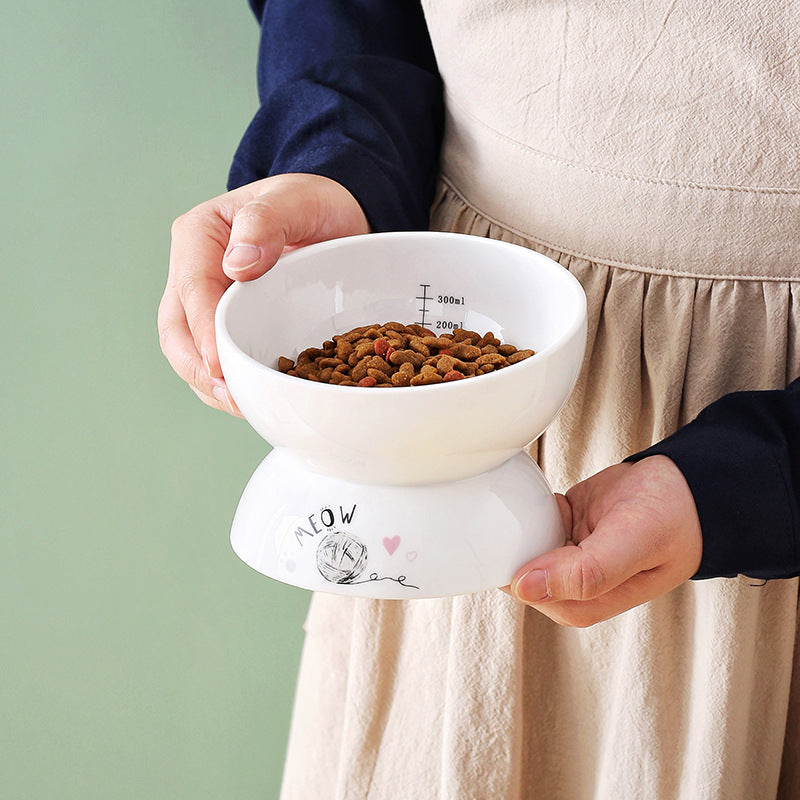 Elevated Ceramic Cat Bowl