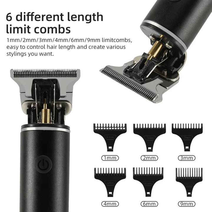 Electric Hair Trimmer for Men - Cordless Beard & Hair Cutting Machine, Professional Clippers with Adjustable Gears